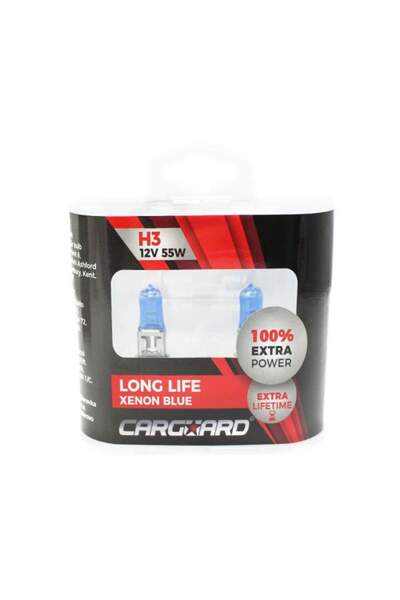CarGuard Set de 2 becuri Halogen H3 +100% Intensitate - LONG LIFE -