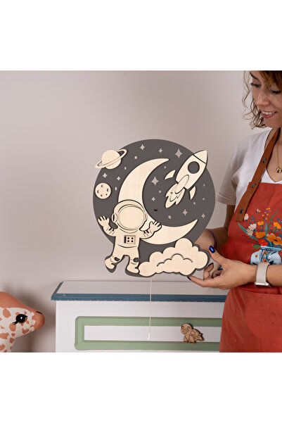 TR Uzay bebek odası duvar dekoru , gezegenler ve astronot çocuk odası ve bebe...