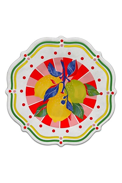 Baci Milano Dolce Vita Lemon 6-Piece Cake Plate 22 cm Melamine