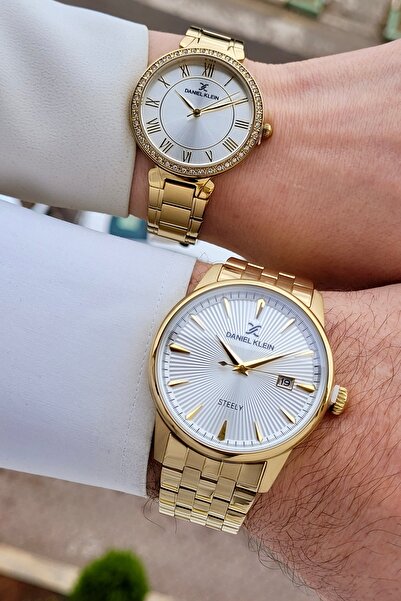 Daniel Klein الذهب اللون قابل للتعديل Watchband عاشق زوجين قطعتين ساعة اليد D...