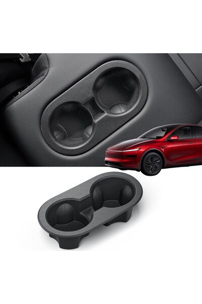 TESLA Juniper Rear Center Console Silicone Cup Holder - Black