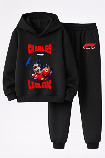 MAGORS طقم سويت شيرت وبنطلون رياضي عالي الجودة مطبوع عليه شعار تشارلز لوكليرك...