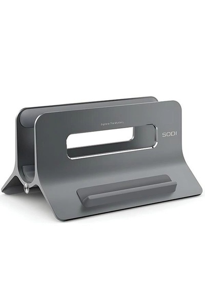 SODI SMS-300 Universal Laptop Stand, Adjustable, Aluminum, Silver, Secure Fit