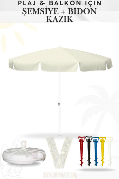 Penthouse Bükülebilir Plaj Bahçe Balkon Şemsiyesi Ince Branda Kumaş 2 Metre 8...