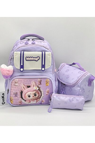 Çınka Bags Water Resistant Fabric Backpack Set with Back Support, Lunch Box a...