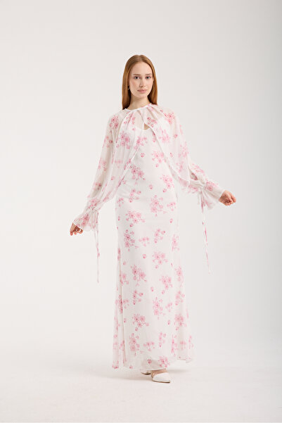 Stylish Stylish soft pink floral chiffon dress
