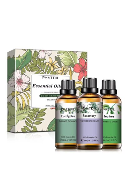 PHATOIL Set cadou uleiuri esențiale - Eucalipt, Rozmarin, Arbore de ceai