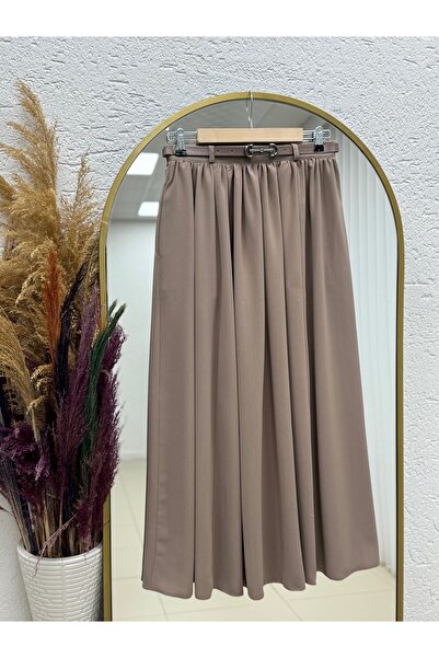 BENAHOLL Necla Belted Pleated Skirt with Buckle-Fa1047 Mink