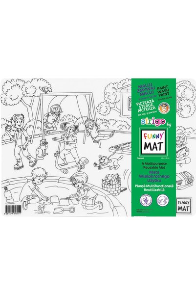 Funny Mat PLANȘĂ REUTILIZABILĂ 25x35 cm + CADOU SET INSTRUMENTE DE COLORAT