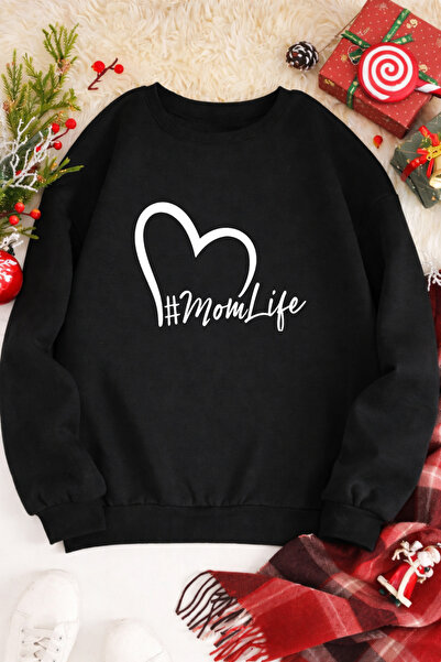 Pink Sky Unisex oversized Βαμβακερό με τύπωμα Φούτερ με Σχέδιο Καρδιάς