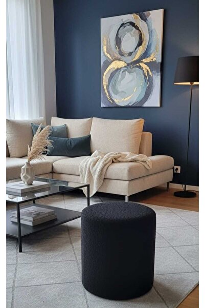 Kırçova Tekstil Dublin Etna Nil Peluş Krem Çok Amaçlı Dekoratif Pufkoltuk