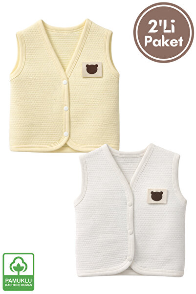 Miniel Unisex Baby Teddy Bear Embroidered Organic Cotton 3-6-9 Months 2-Piece...