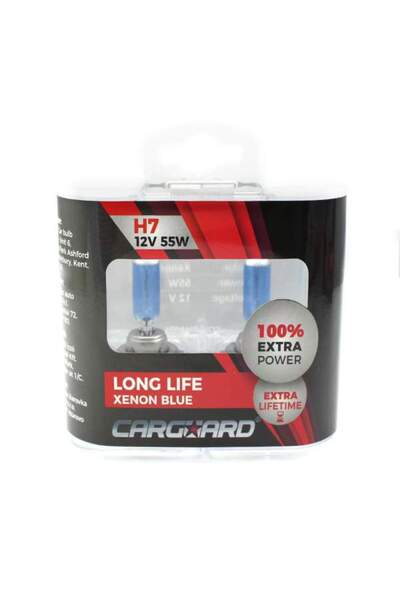 CarGuard Set de 2 becuri Halogen H7 +100% Intensitate - LONG LIFE -