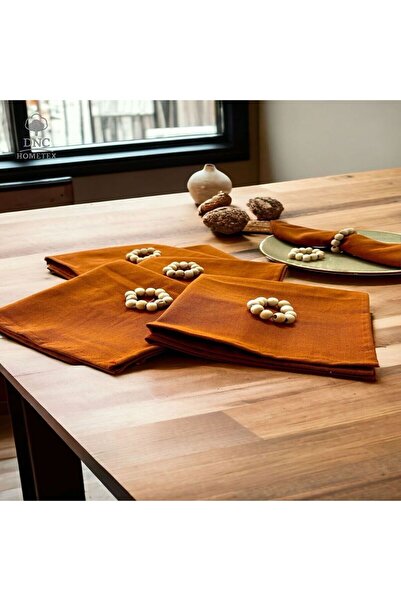 DNC home tekstil طقم منديل القرفة الفاخر 6 قطع (مع مشبك هدية) 40x40