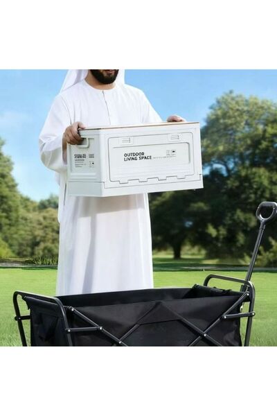 Mumtaz 200L Large Capacity Foldable Camping Wagon, Heavy-Duty Double-Layer Ox...