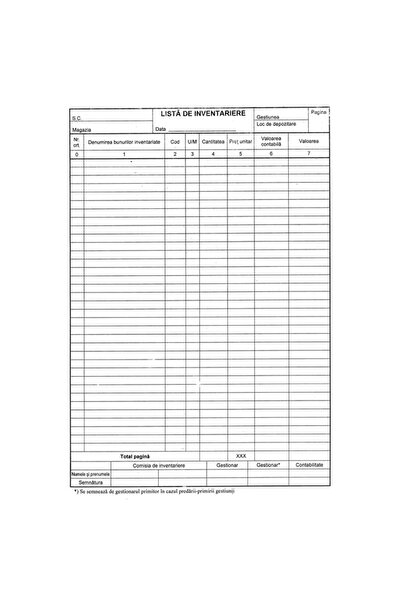 DanyCris Lista inventar, 7 coloane, A4 vertical