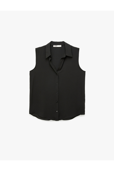 Koton Buttoned Classic Collar Sleeveless Shirt