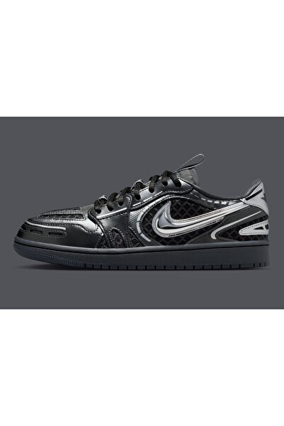 JORDAN Metoda de fabricație Air 1 Low v3 „Negru/Argintiu metalizat” HQ2186-001