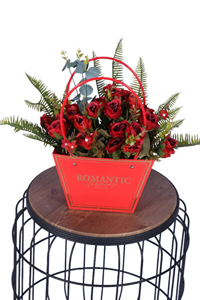 Yapay Çiçek Sitesi Yapay Çiçekli Romantic Çanta Aranjmanı Model 1