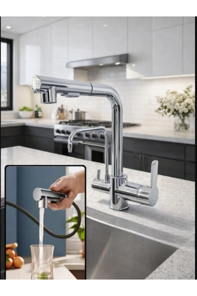 Fualora صنبور مطبخ حلزوني وظيفي مع نظام تنقية