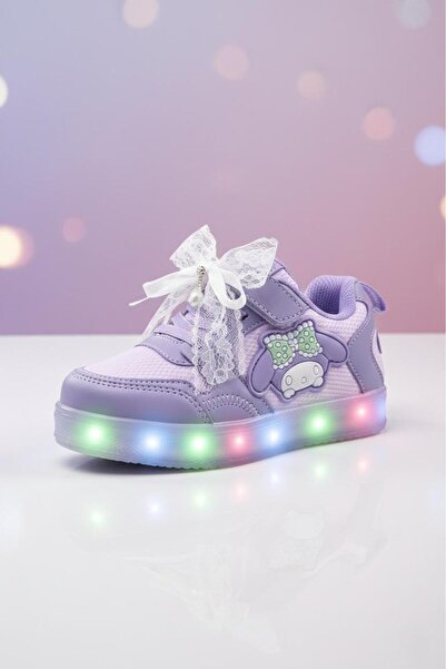Oksit Cpx Figürlü Kız Çocuk Işıklı Sneaker Şık Dantel Fiyonk ve İnci Detaylı ...
