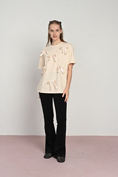 HAUSEkids Μπλουζάκι για κορίτσια Ribbon Mussness 9-14 ετών-Latte