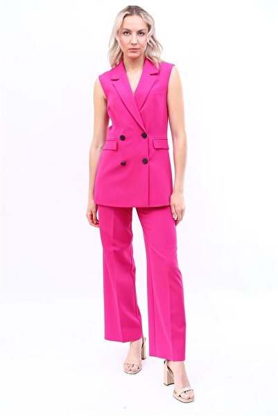 ÖNDER ÖZSOY Men's Lapel Double-Breasted Vest & Classic Palazzo Pants Women's ...