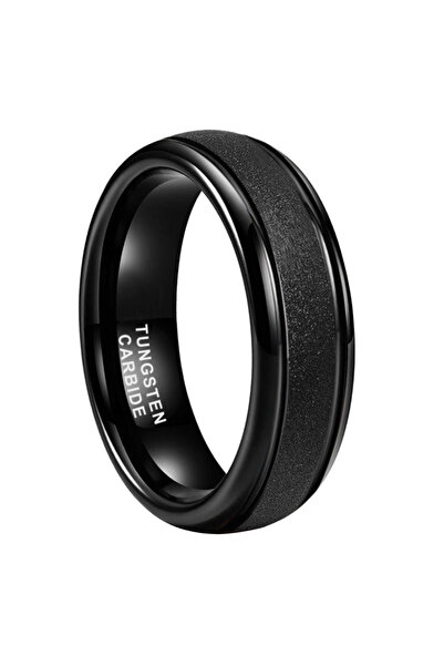 Other خاتم زواج رجالي اسود - تنجستين مقاس 12