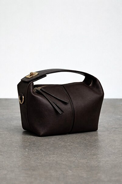 Çantacımstore Women's Archel Leather Handbag Bitter Brown