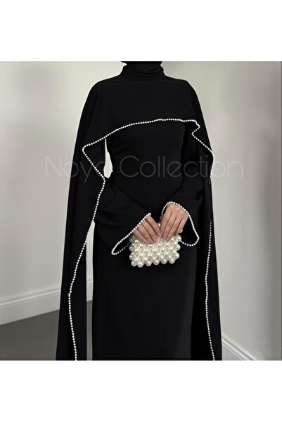 noyacollection Pelerinli İnci Detaylı Tesettür Abiye