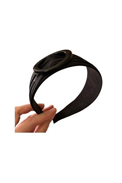 Bosphorus تاج شعر نسائي 2 قطعة مع أحجار ومشبك موديل أسود