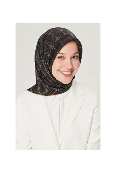 Armine İpek Eşarp Nostalji - 8555-11 Siyah Kahve Sura