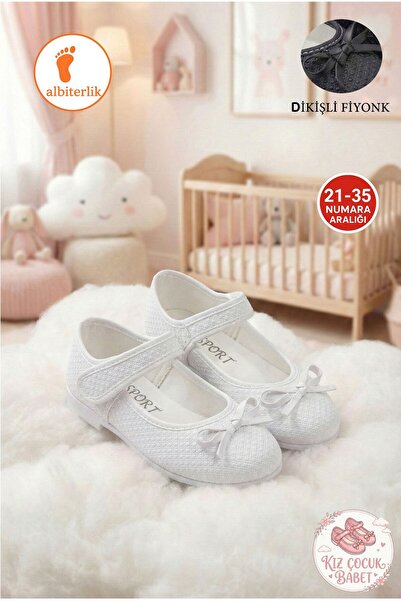 AlbiShoes Girls' Velcro Bow School Daily Shoes April 23 Show Children's Balle...