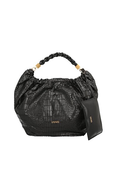 liu.jo Siyah Kroko Desenli Hobo Çanta