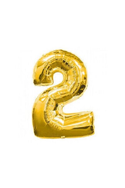 BenimMarifetlerim Number 2 Gold Foil Balloon 34 Inches 86 cm