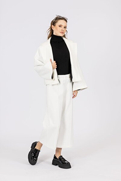 byözlemyazan Kaşe Dokulu Astarlı Kısa Kaban