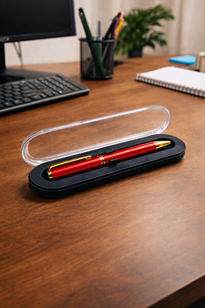 zubi قلم حبر جاف أزرق اللون من طراز Schfeer مع علبة قابلة للطي من المنتصف