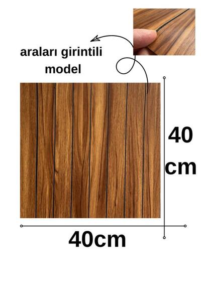Renkli Duvarlar Kendinden Yapışkanlı Meşe Girintili 3D Akustik Esnek Lambiri 40cmx40cm Duvar Paneli Kağıdı NW198