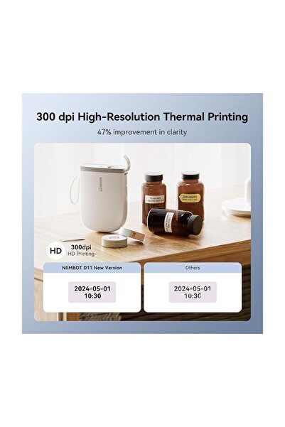 NiiMbot D11 New Version Label Maker Machine with Tape,300DPI Bluetooth Label Printer