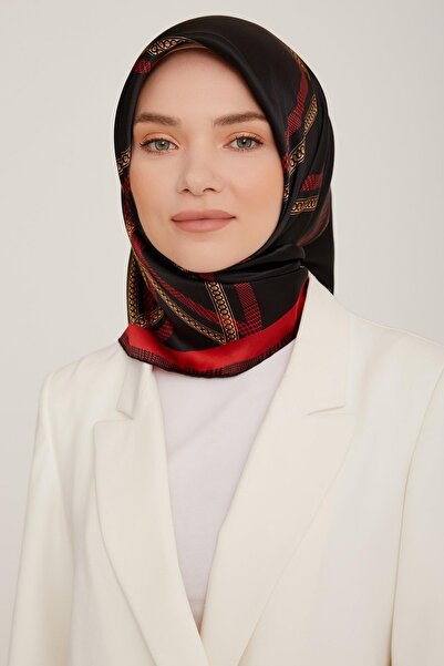 Armine وشاح حريري نوستالجيا - 8833-31 أسود أحمر سورا