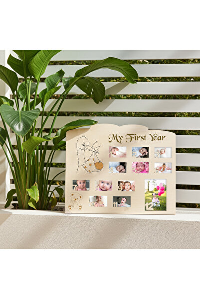 damoro Wall photo frame, My First Year, Natural Wood