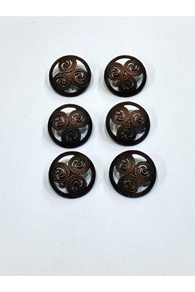 karantuhafiye زر معطف / زر معدني / نحاس عتيق / 2.7 سم / مجموعة من 6 قطع / MDE157