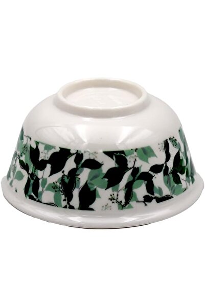 Ideal Pack Premium Quality Porcelain Rice Bowl with Elegant Green Leaf Design