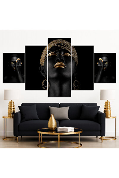 lawhat لوحة فنية راقية تُجسد الجمال الإفريقي بأسلوب عصري، حيث تتألق الملامح ا...