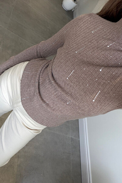 MAGARDE Long Sleeve Stoned Blouse Mink- Vison