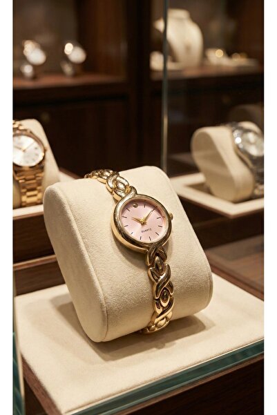 LOOKUP NEW Women's Wristwatch Minimal Oval Gold with Pink Dial Water Resistan...