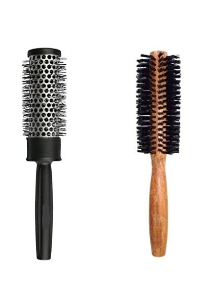 Bosphorus فرشاة شعر للجنسين 2 قطعة، 1 قطعة خشبية، 1 قطعة معدنية، مجموعة العنا...