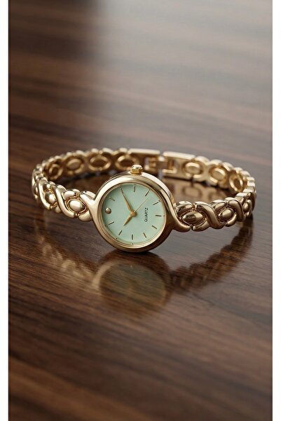 LOOKUP NEW Women's Wristwatch Minimal Oval Gold with Green Dial Water Resista...
