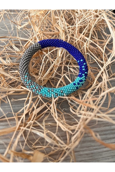 BTU EL YAPIMI ÖRGÜ KUM BONCUK TASARIM BİLEKLİK