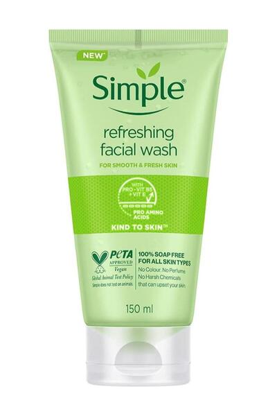 Simple غسول وجه منعش، خالٍ من الصابون، مناسب لجميع أنواع البشرة